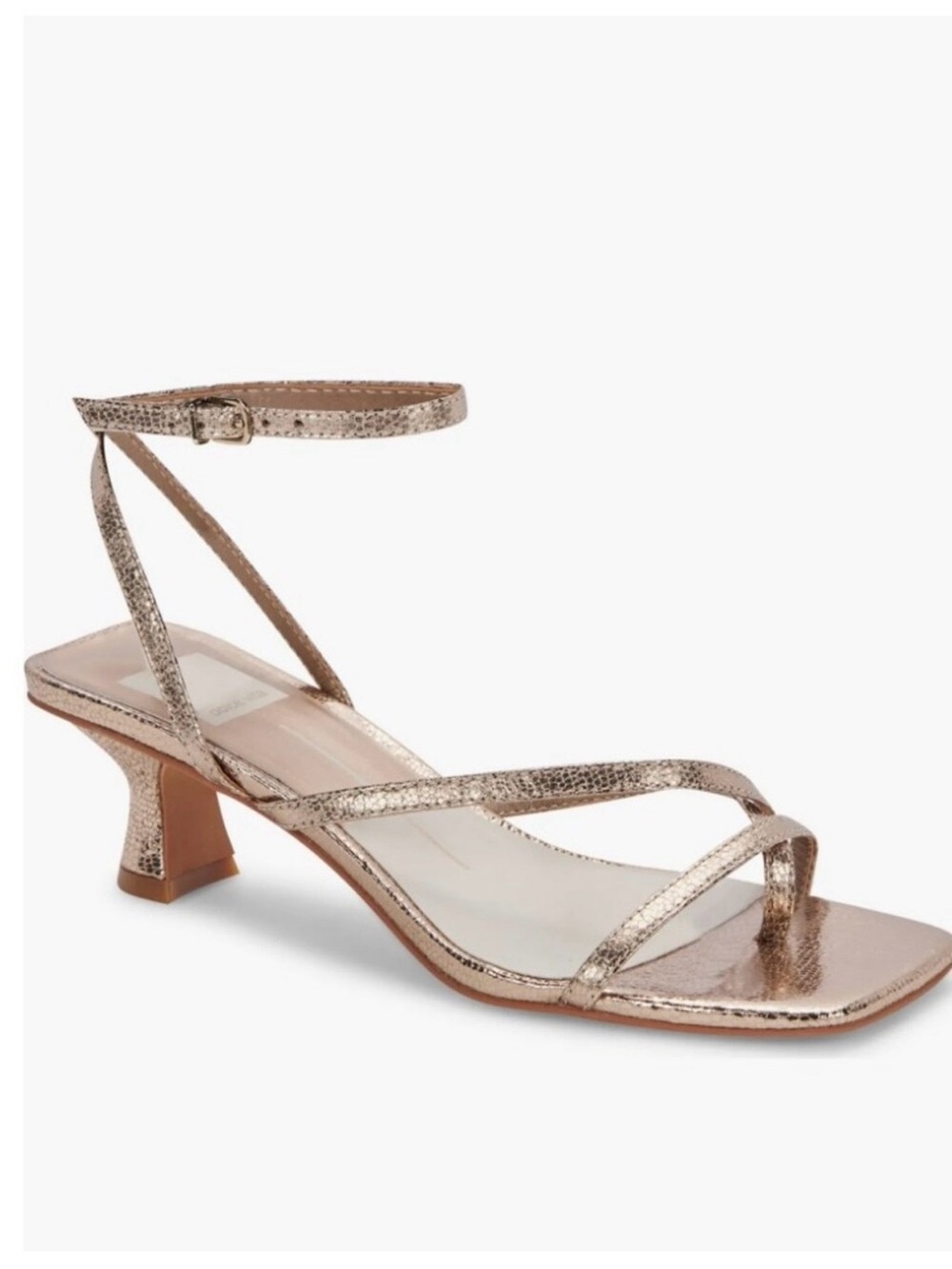 Dolce Vita Metallic Strap Square-Toe Sandals